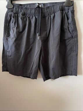 PAIGE Men's Black Athletic Drawstring Shorts